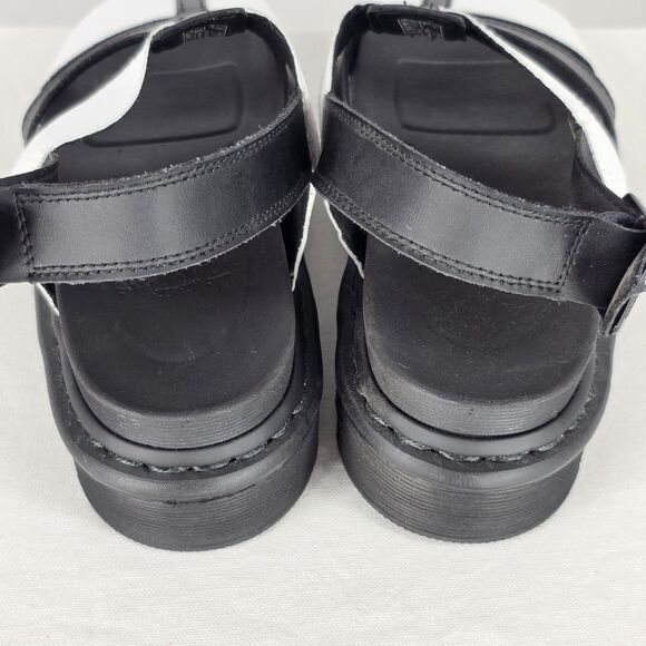 Dr Martens Size 8 Yelena Black White Leather Platform Chunky Strappy Sandals - Picture 8 of 11